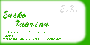 eniko kuprian business card